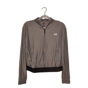 TLF $48 Perforated Mesh Maddox Jacket Gray Black Active Lightweight Medium